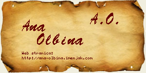 Ana Olbina vizit kartica